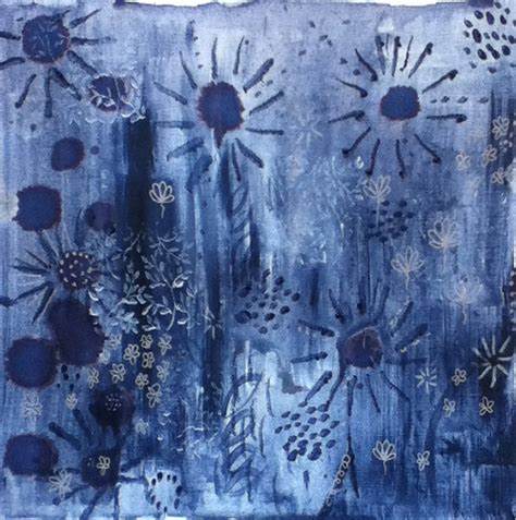 New Indigo Energy Painting Louise Gale Mixed Media Botanical