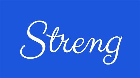 Learn How To Sign The Name Streng Stylishly In Cursive Writing Youtube