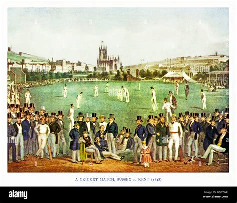 Sussex V Kent Illustration Of An Early Victorian Cricket Match