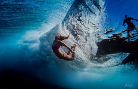 Girl Swimming Underneath Wave Photo One Big Photo