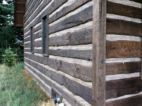 Diy fake log cabin wall. Faux log siding (With images) | Log siding, Log cabin, Siding