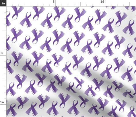 Pancreatic Cancer Ribbon Purple Cancer Fabric Spoonflower