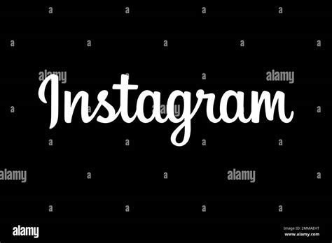 Instagram Wordmark White Black Background Logo Brand Name Stock