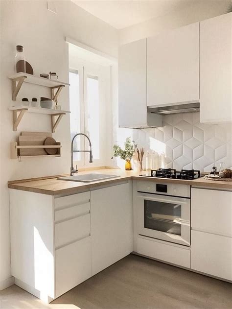 desain kitchen set  putih dapur terlihat bersih  minimalis