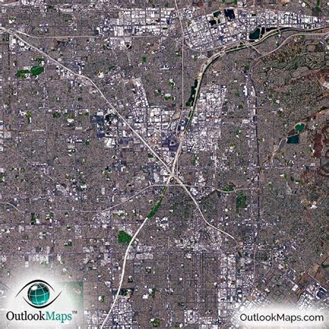Los Angeles Ca Area Satellite Map Print Aerial Image Poster