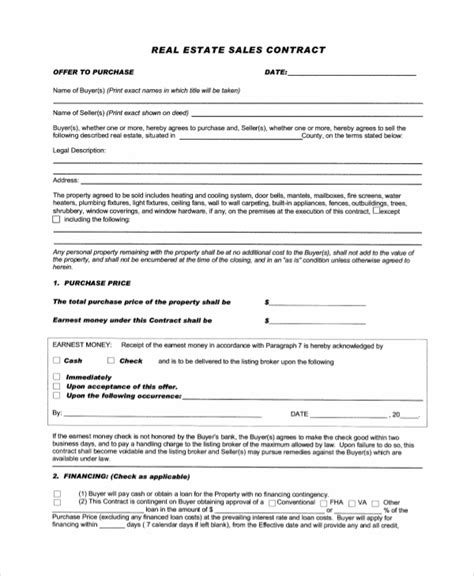 Free 13 Sample Real Estate Sales Contract Templates In Pdf Ms Word