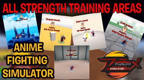 All Strength Training Areas In Anime Fighting Simulator Roblox Youtube