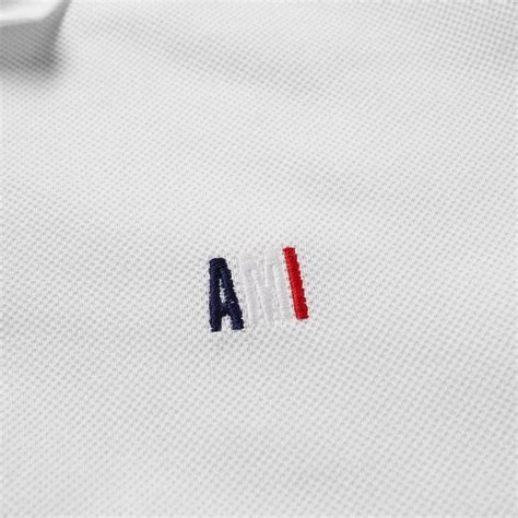 Ami Tricolour Logo Polo White End Us