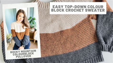 Easy Colourblock Crochet Sweater Free Pattern YouTube