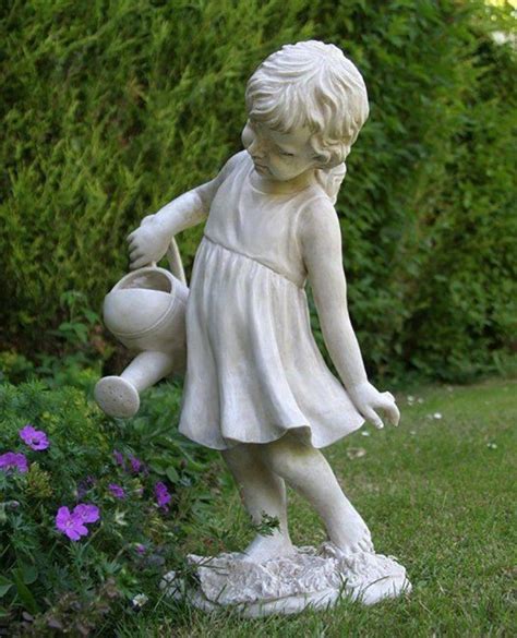Garden Statue Outdoor Statues Concrete People Kid Statues Figure Girl
