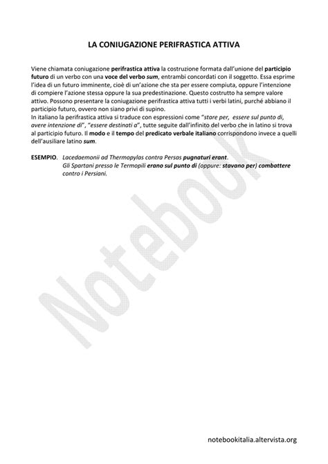 La coniugazione perifrastica attiva - Notebook Italia