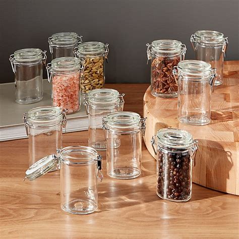 Mini Oval Spice Herb Jars With Clamp Set Of 12 Reviews