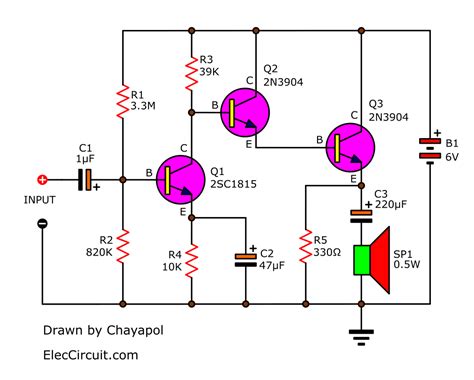 Simple Audio Amplifier Circuit Diagram Using Transistor Data Diagram