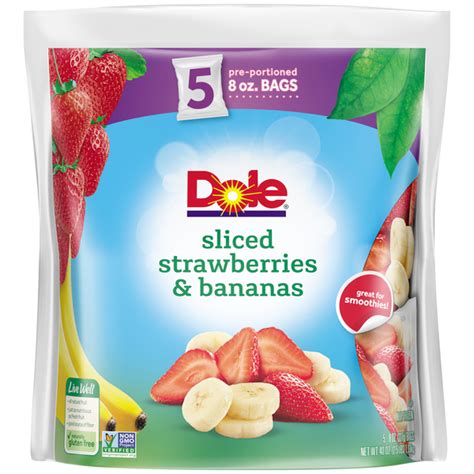 Save On Dole Strawberry And Bananas Sliced Pre Portioned 5 Ct Order