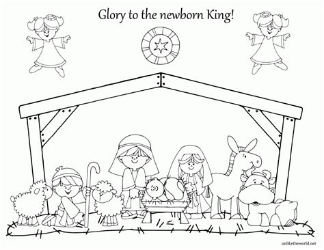 Shape Color Nativity Coloring Page For Kids Coloring Home