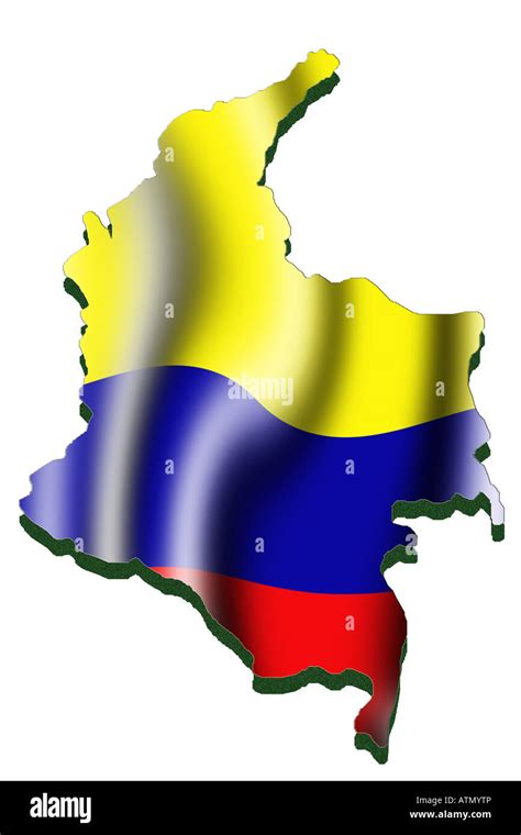 Mapa De Contorno Y La Bandera De Colombia Fotografía De Stock Alamy