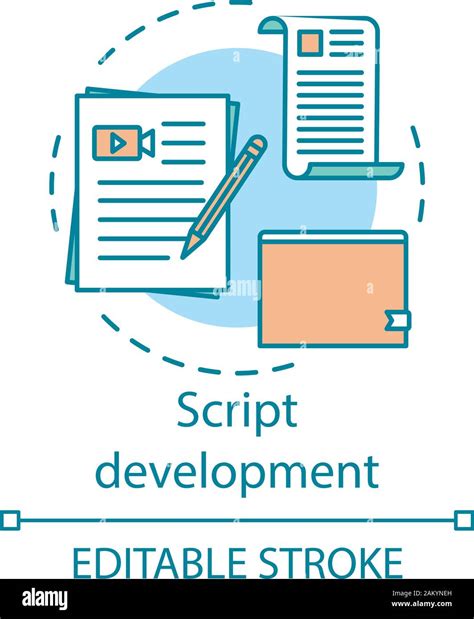 Script Development Concept Icon Video Pre Production Idea Thin Line