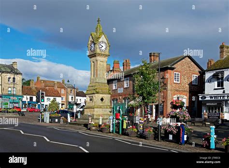 The Clock Tower And Market Square Thirsk North Yorkshire England Uk