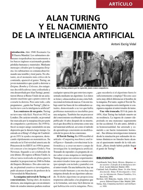 Alan Turing y El Nacimiento de La Inteligencia Artificial | Alan Turing