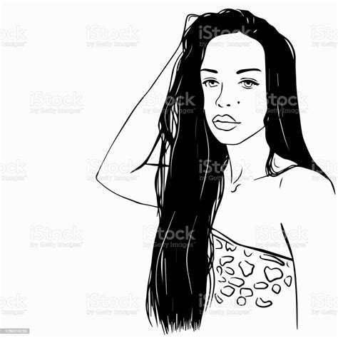 Beautiful Girl With Long Hair Stock Illustration Download Image Now
