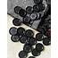 Italian 4 Hole Black Button 7/8 21mm 34L Sewing Buttons 656