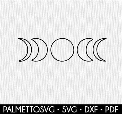 Moon Phases Svg Dxf File Instant Download Silhouette Cameo Cricut Clip