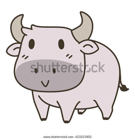 Cute Ox Zodiac Vector Cartoon Stock Vector Royalty Free 623221802