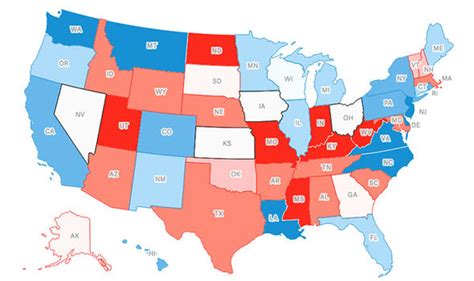 Midterm Elections Map Is Democrat And Republican Red Or Blue In Usa