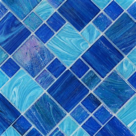 Shop For Aquatic Ocean Blue French Pattern Glass Tile At