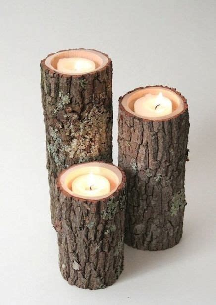 30 Ideas Christmas Tree Bark Candle Holders For 2019 Rustic Wood