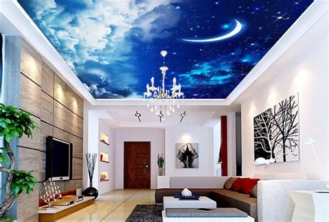Wallpaper 3d Mural Ceiling Home Decoration Star Moon Cloud Ceiling 3d