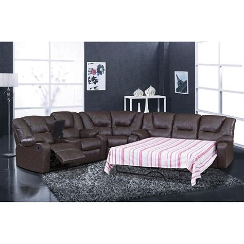 Shop Temper Reclining Sectional Sleeper Free Shipping