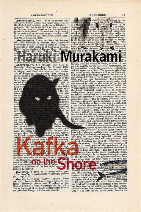 Kafka On The Shore Book Cover Print On A Vintage Encyclopaedia Page