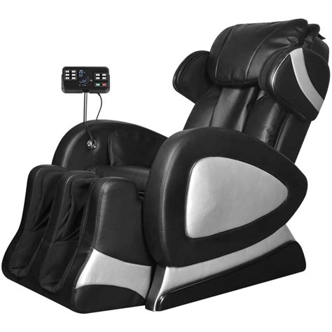 vidaxl black electric artificial leather massage chair with super screen chair chairs chair