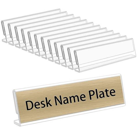 Buy Niubee 12 Pack Acrylic 2x8 Name Plates For Deskshorizontal Slant