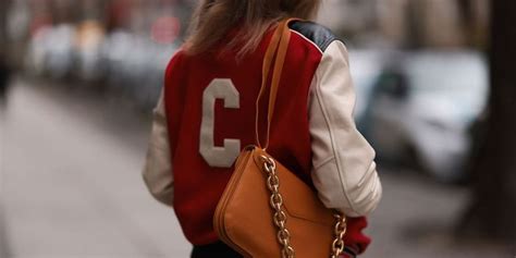 the varsity jacket which has been popping up on runways and street style stars lately is the