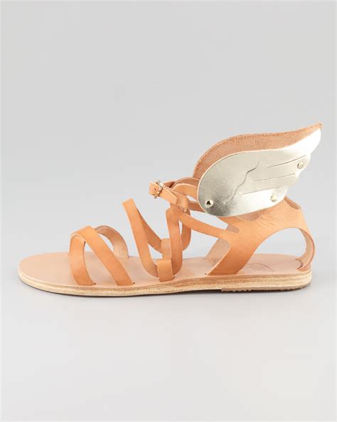 Ancient Greek Sandals Nephele Winged Strappy Sandal Natural