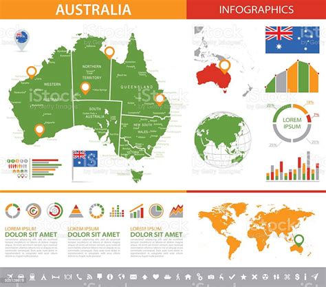 Australia Infographic Map Illustration Stock Illustration - Download ...