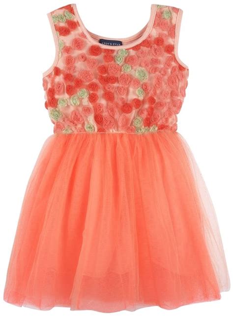 Orange Flower Tulle Dress Tulle Dress Dresses Toddler Girl Dresses