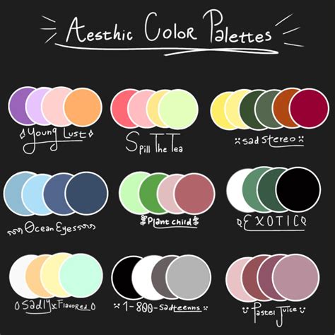 Aesthetic Color Palettes In Aesthetic Colors Color Palette
