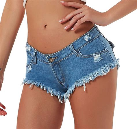 Soojun Women S Sexy Cut Off Low Waist Booty Denim Jeans Shorts Walmart Com