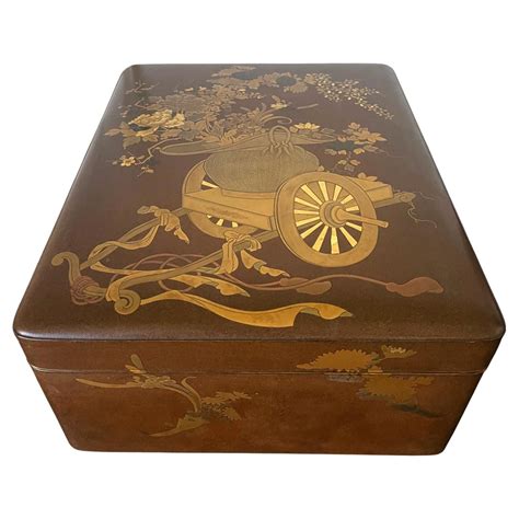 Japanese Lacquer Ryoshibako Document Box Meiji Period Decorative