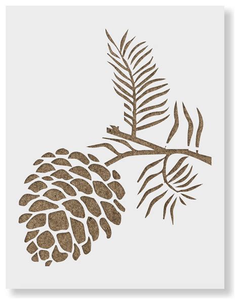 Pine Cone Stencil Template For Walls And Crafts Rustic Wall
