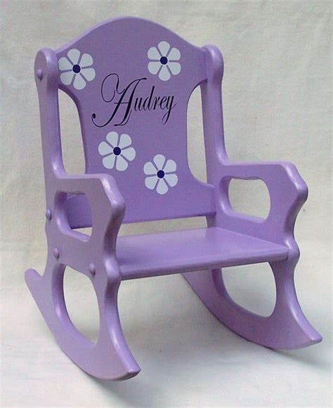 Kids personalized rocking chair are optimized to bring children to the correct height, give them adequate back support, and make sure of their safety. Child's Rocking Chair - Purple - personalized in 2020 ...