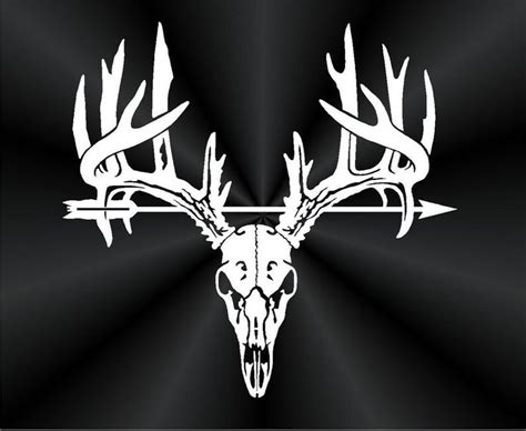 Bow Hunting Deer Skull Decal Car Window Vinyl Decals Etsy Skull