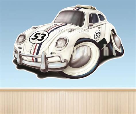 Herbie Race Car Cartoon Love Bug Wall Graphic Fat Decal Man Cave Mural