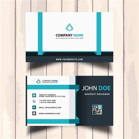 Useful Blue Business Card With Polygonal Shapes Vector Free Download
