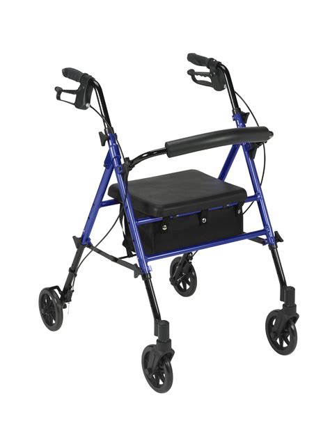 Adjustable Height Rollator Rolling Walker With 6 Wheels Mountain