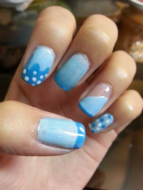 Different Shades Of Blue Cloudys Nail Art Nails Nail