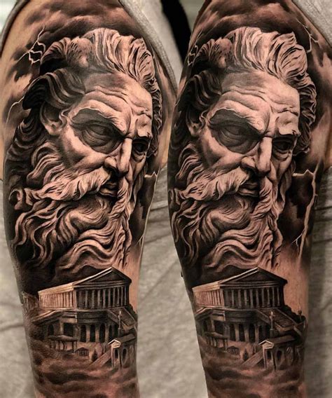 Zeus Tattoo Hercules Tattoo Poseidon Tattoo Statue Tattoo Full